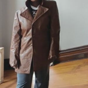 Brown leather jacket